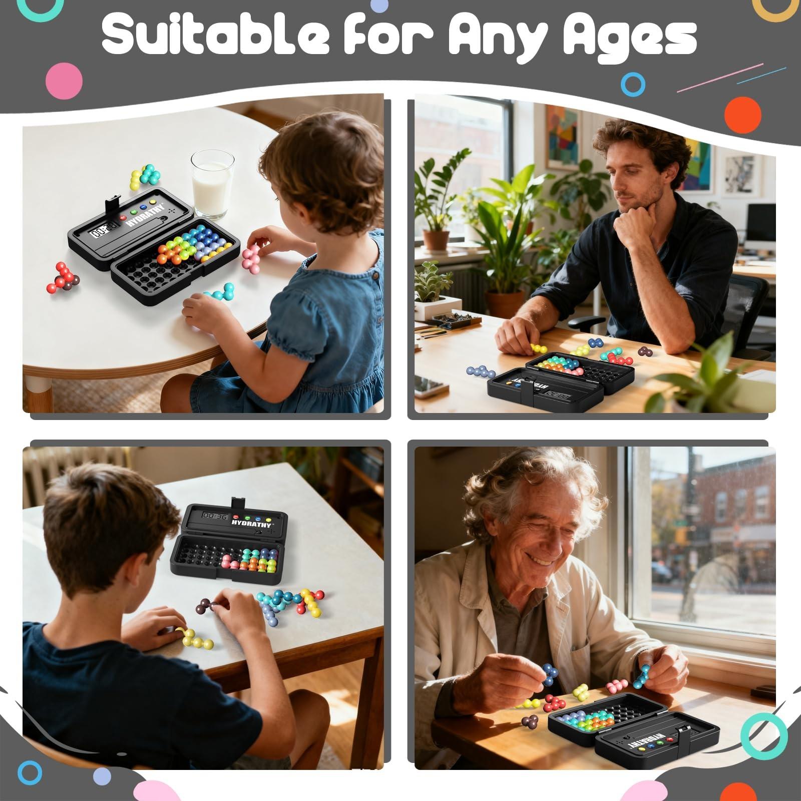 Stem Intelligence Challenge Puzzle 500 Pieces with Timer, Portable Logic Training Toy for Kids Teens Adults, Montessori Puzzles Gift, Travel Brain Game Requires 2xaa Batteries