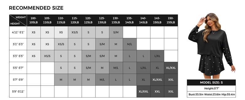 Fisoew Womens Casual 2 Piece Outfits Decor Pearl Long Sleeve Sweatshirt and Fall Loose Skort Mini Skirt Sets Womenswear Crewneck Clothes #Springtok #ValentinesDay