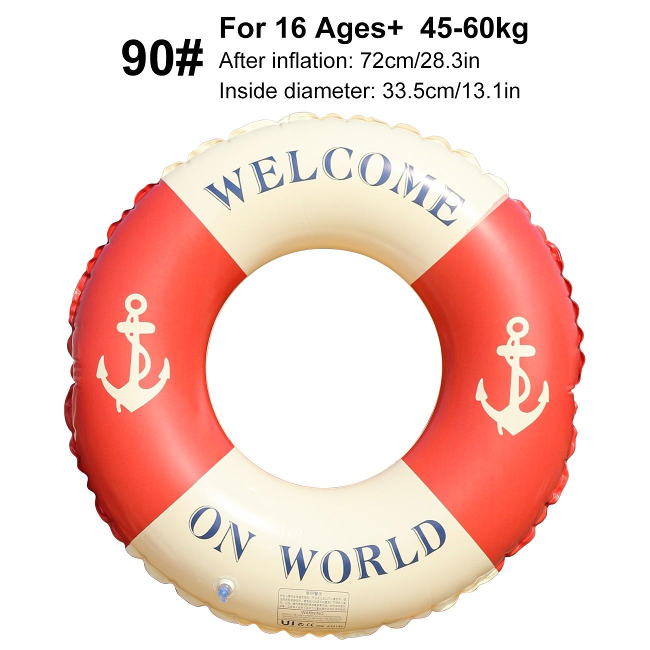 Anchor Shape Swim Ring, Hand-Printed Classic Stripes, Soft Comfortable Edge, Portable Travel, Summer Beach Party Supplies