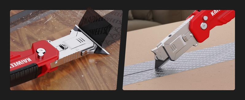 KAIWEETS Utility Knife Scraper, 2-in-1 Folding Box Cutter with Blade Storage,Retractable Design, Heavy Duty Zinc Alloy Body, Folding Knife, SK2 Black Blades replacement, DIY Tool,EDC Tool for Home, Office KAIWEETS Utility Knife Scraper, 2-in-1 Folding Box Cutter with Blade Storage,Retractable Design, Heavy Duty Zinc Alloy Body, Folding Knife, SK2 Black Blades replacement, DIY Tool,EDC Tool for Home, Office