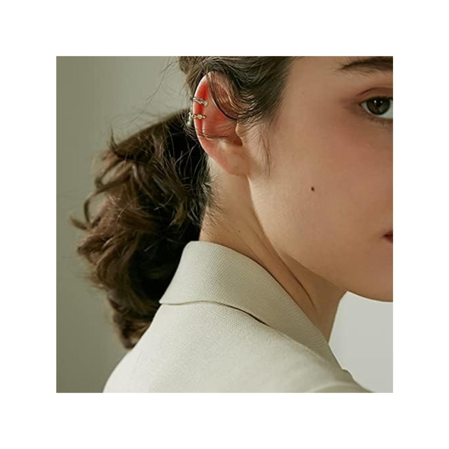 20PCS Ear Cuff for Women Non-Piercing Clip On Cartilage Helix Wrap Earrings Snake Flower Feather Adjustable Ear Clip Fake Cartilage Earring