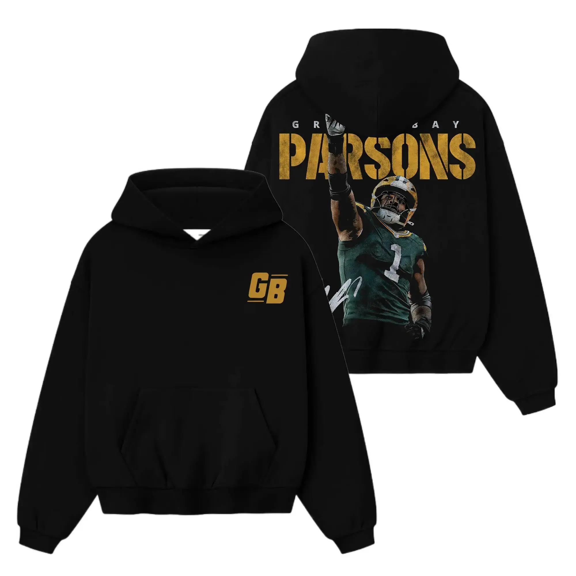 [Sale Up To 50%] Unisex Retro Micah Parsons 1 Packers Nation Game Day Outfit Cotton Hoodie T-Shirt (Made In US), Packers Football Fans Shirt, Game Day Outfits, Gift For Football Fans, Football Graphic Tee