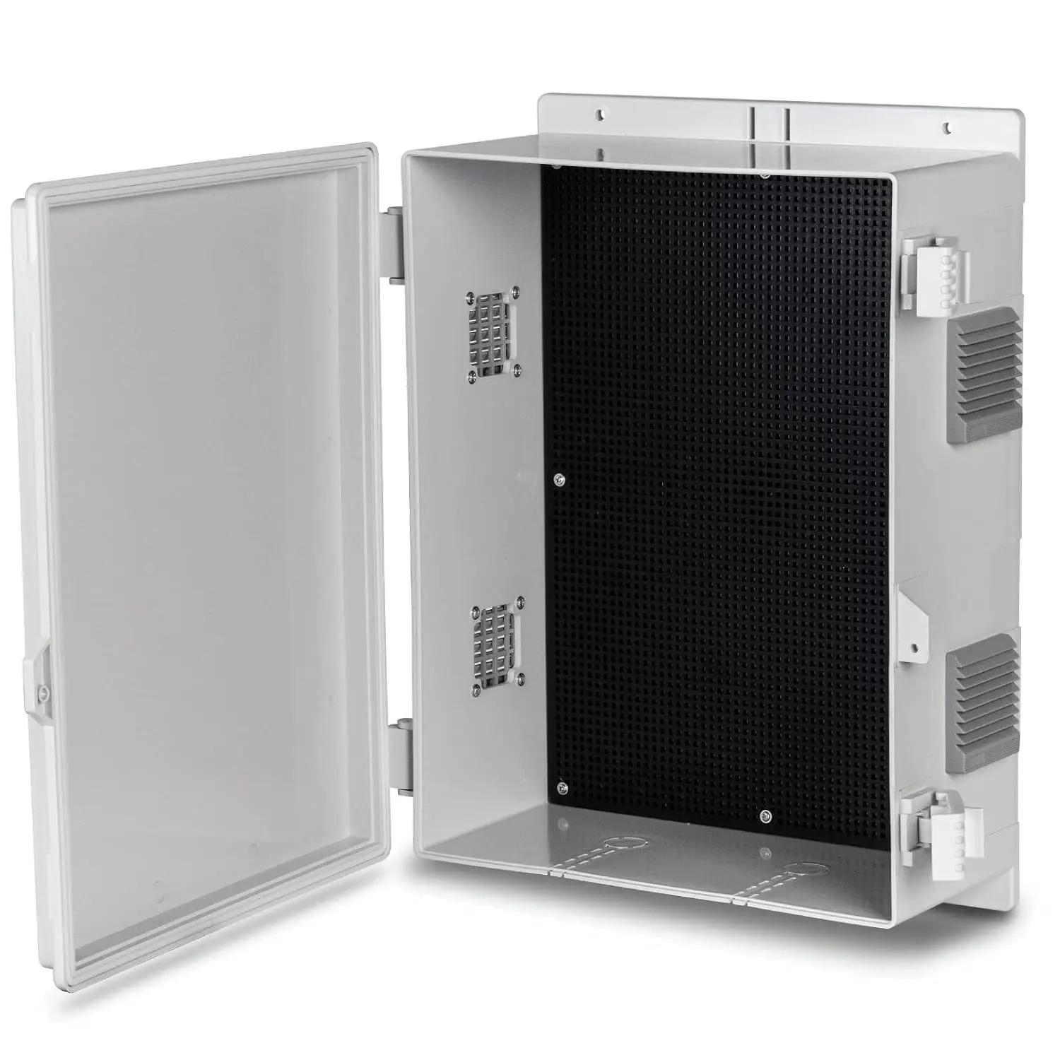 Outdoor Electrical Junction Box, ABS Water Resistant Enclosure with Internal Mounting Panel & Hinged Cover, 15.7" H* 11" L* 5.9" W