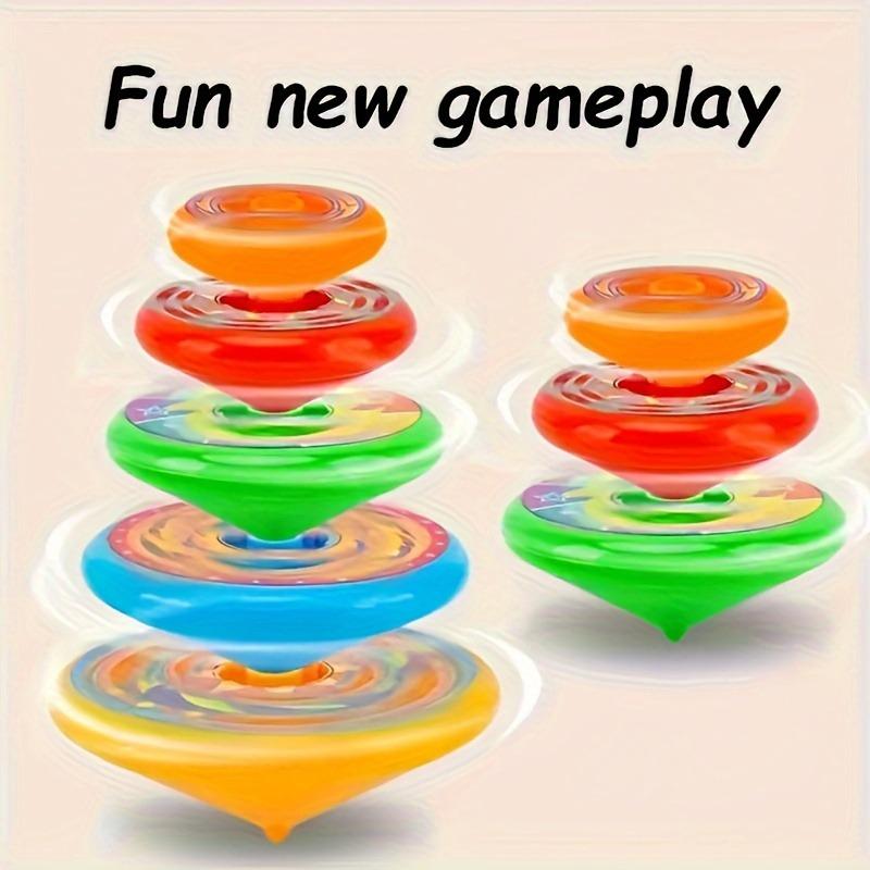 Stacked music gyro toy (1 set), colorful multi-layer spinning music, fun launcher spinning toy, parent-child interactive tabletop game gyro battle toy