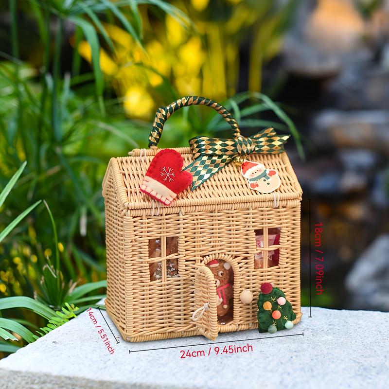 Christmas Creative Wicker Gift Box Packaging, Gift Basket, Baked Cookie Candy Snowflake Treats, Perfect Handmade Holiday Present