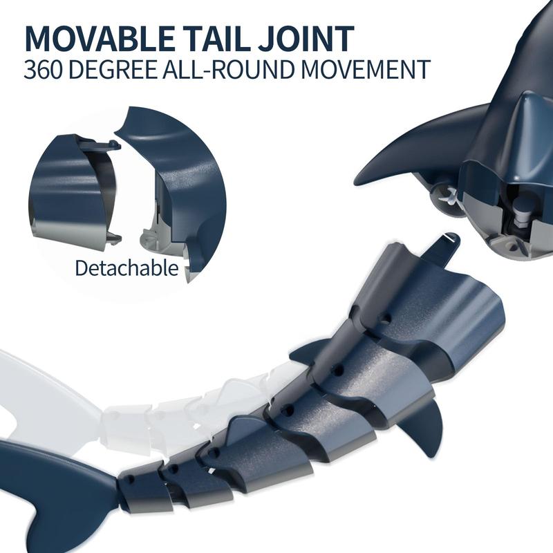 Remote Control Shark Toys 1:18 High Simulation Scale Fish with Light for Lake Bathroom Pool 2.4g Electric RC Boat Birthday Couple Christmas Gifts