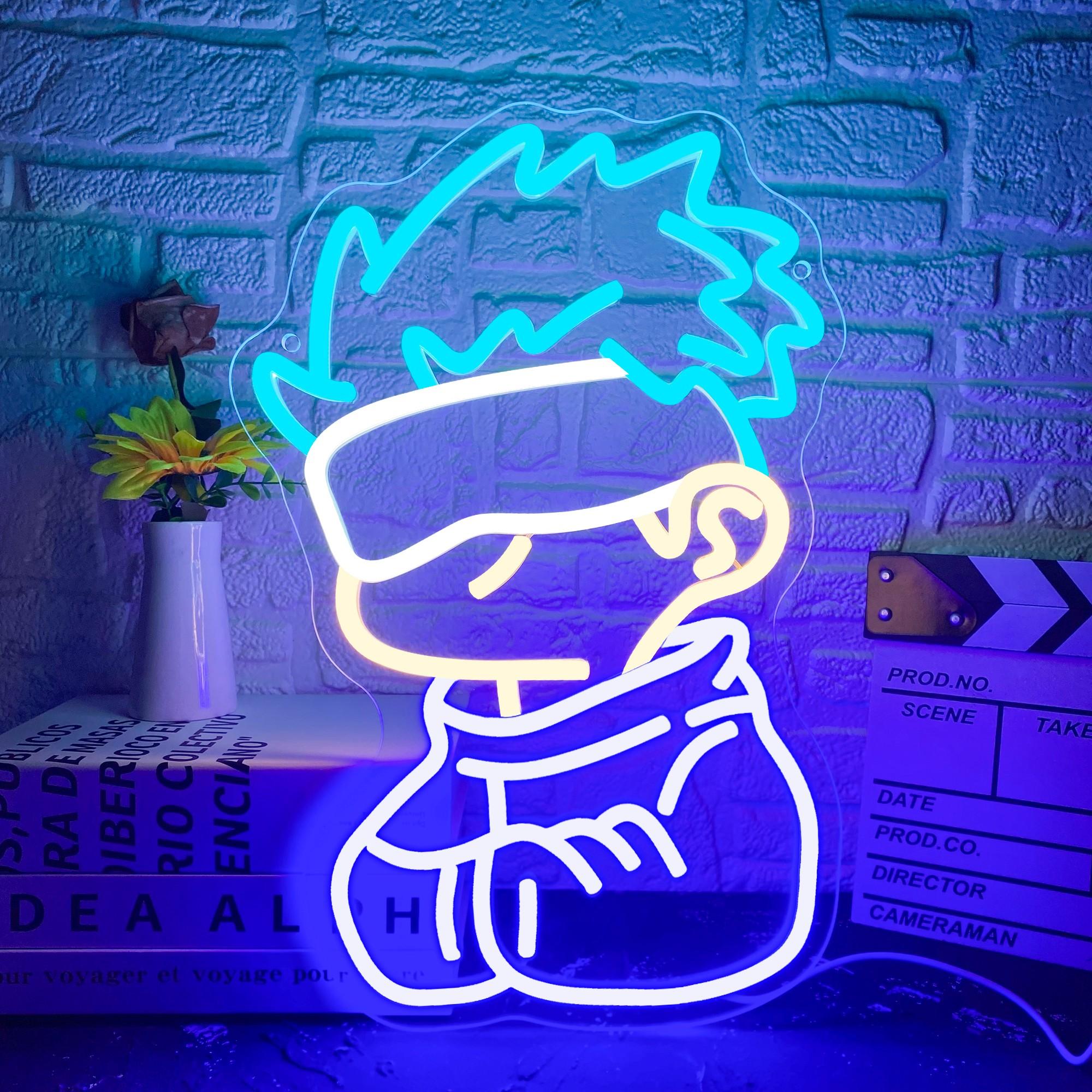 Satoru Gojo Neon Sign Cute Anime Character LED Neon Light, USB Powered ...