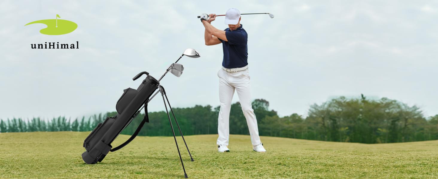 UNIHIMAL Small Par 3 Golf Bag Lightweight Synthetic Leather —Easy to Carry and Durable Pitch n Putt Golf Bag for Men & Women, Waterproof Design UNIHIMAL Small Par 3 Golf Bag Lightweight Synthetic Leather —Easy to Carry and Durable Pitch n Putt Golf Bag for Men & Women, Waterproof Design
