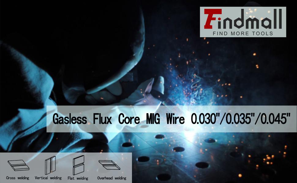 TikTokShopBlackFriday E71T-GS 0.035"(1mm)/0.030"(0.8mm) Gasless Flux Core Mild Steel MIG Welding Wire 10Lbs