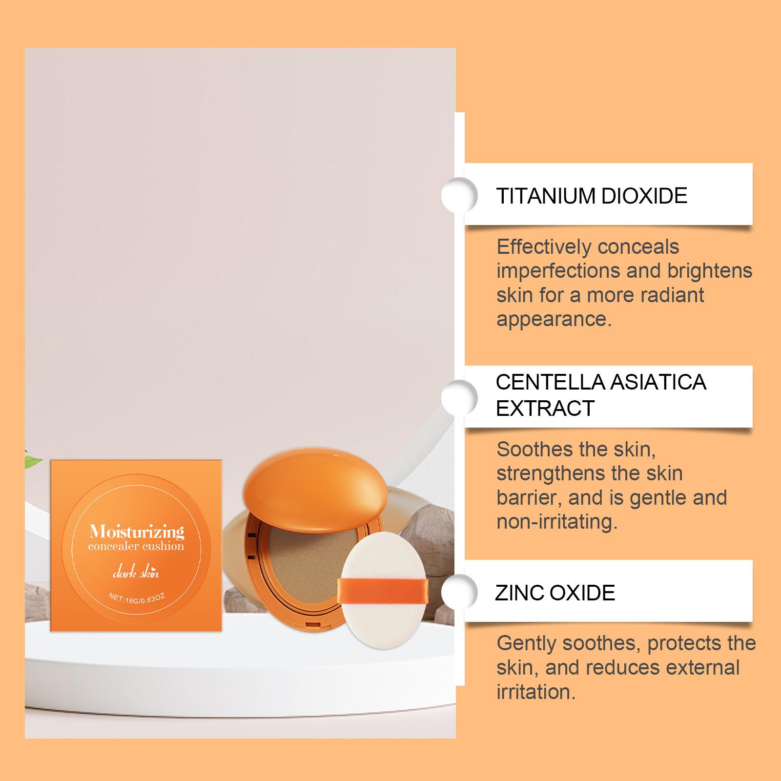 Moisturizing Concealer Cushion (Dark Skin Tone) Light And Transparent Makeup Natural And Smooth Base Makeup Velvet Texture Moisturizing Concealer Cushion