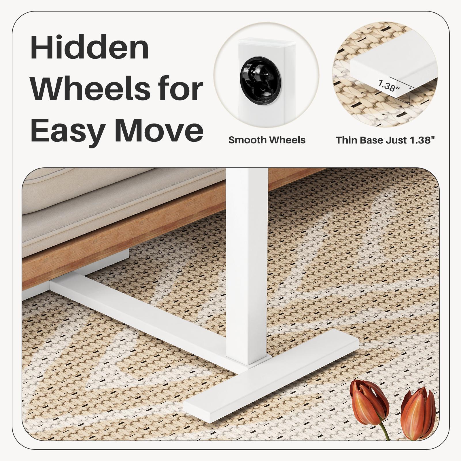 Indoor Furniture Table & Desks Overbed Bedside Table with Wheels, Adjustable Medical & Home Swivel Ergonomic Modern Nightstand Pedestal Tabletop Mode