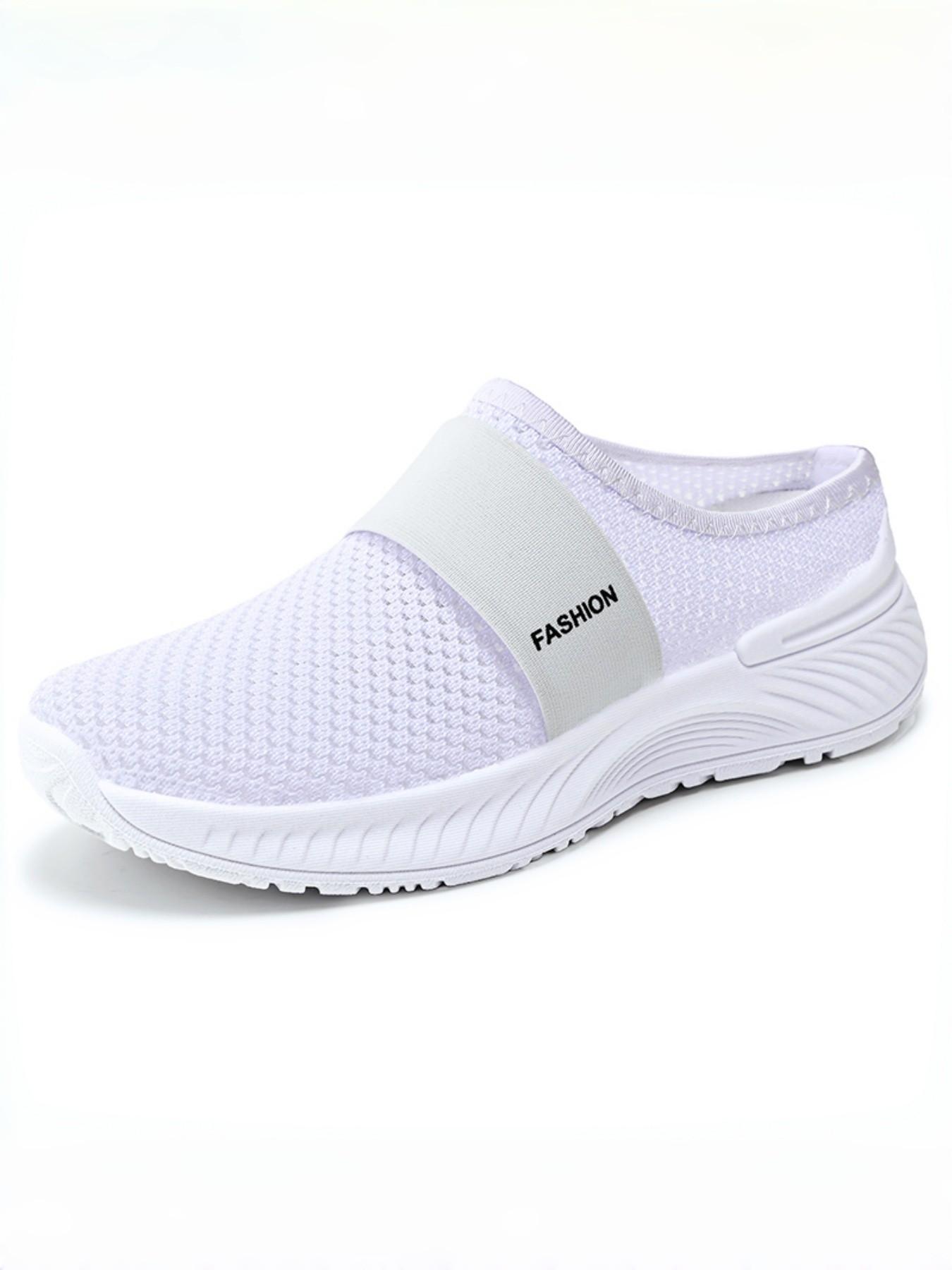 Women's Slip-On Mules for All Seasons, Breathable Mesh Upper, Anti-Slip Thick Sole, Fashion Casual Sandals, Comfortable Walking Shoes
