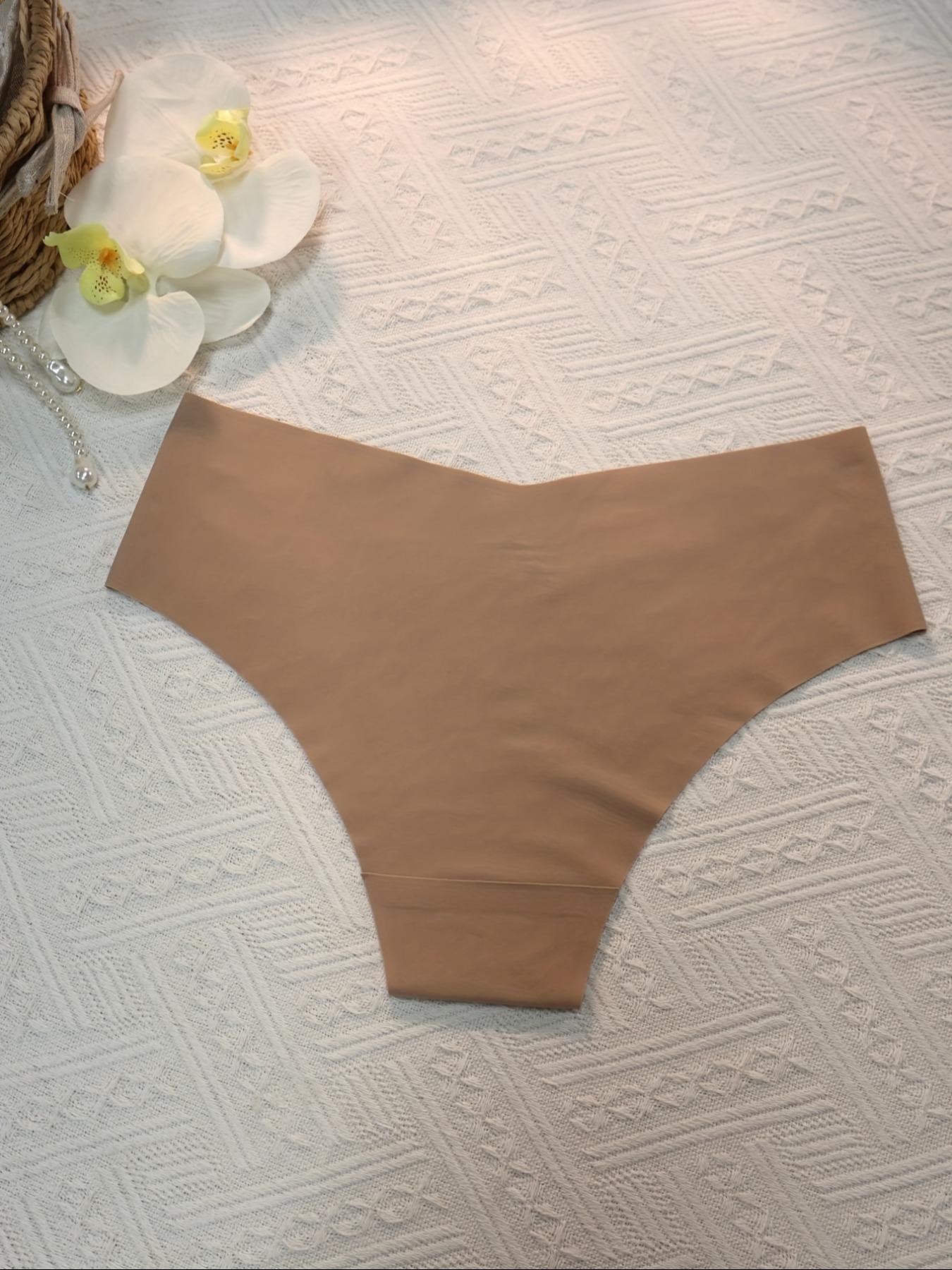 Women's Seamless Invisible Breathable Low Waist V-Shape Bikini Panties, 5 Pack Casual Sporty Smooth Yoga Underwear for All Seasons