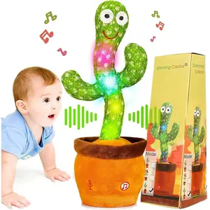 Dancing Talking Cactus Toy, Baby Singing Recording Mimicking Cactus Toy, Repeats What You Say, Musical Interactive Infant Toddler Toys for 1 Year Old Boys Girls, Baby Easter Basket Stuffers Gifts