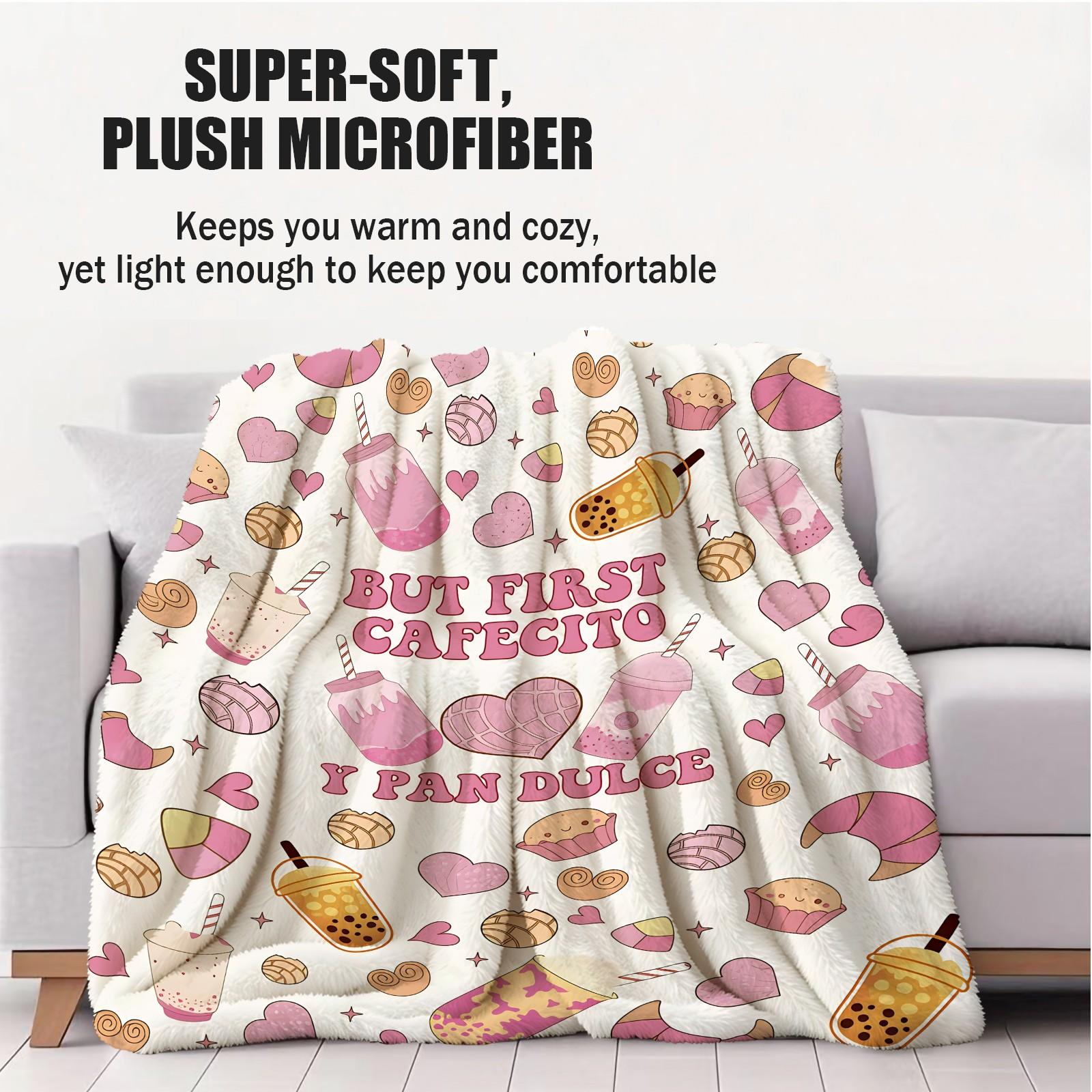 Soft Sweet Cozy Fleece Blanket, Ultra Fine Fiber Super Soft, Lightweight Portable Multi-Purpose, Machine Washable, Perfect for Car Office Nap Travel Home Decor, Ideal Gift