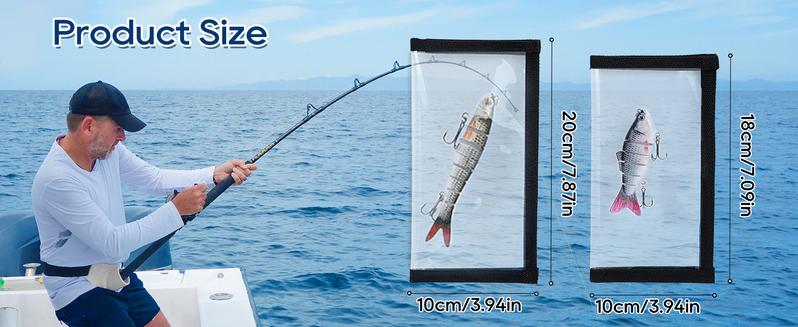 UCEC Fishing Lure Wraps, Fishing Hook Covers, Lure Shield, Keeps Fishing Safe, Premium Clear Puncture-Resistant PVC, Easily See Lures Fishing Lure Covers Bait Storage, 4Large 7.87"L x 3.94"W (4Pcs 4L)