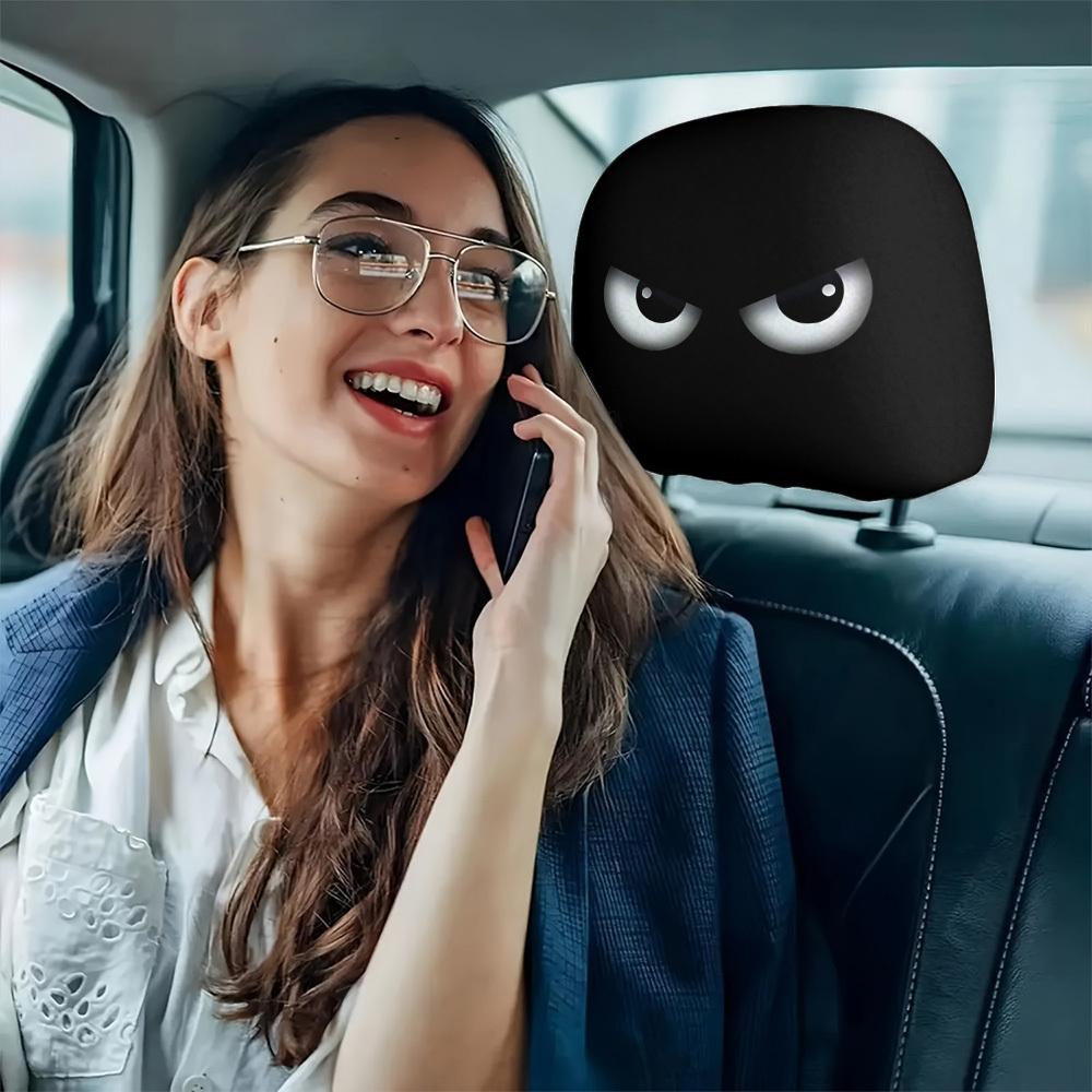 Horror Theme Car Headrest Covers, Comfortable Fashion Seat Protectors, Fun Vehicle Decor for Drivers & Passengers, Easy Installation, Automotive Seat Covers, Car Seat Decorative