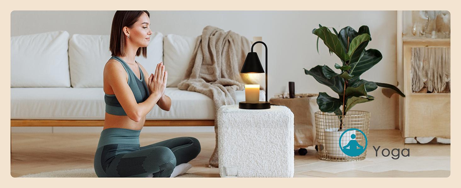 Candle Warmer Lamp,Electric Candle Warmer with Dimmable Light,Scented Wax Melter,No Smoke,Compatible with Various Jar,with 2 Light Bulbs,Home Decor Gifts-Black Decorative Fragrance Ornaments Milk Coffe