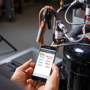 115i Clamp Meter - Amp Clamp for Heating & Cooling Systems - HVAC Thermometer for in-Pipe Measurements & -58° to 302°F Measurement Range - HVAC Temperature Probe with Bluetooth & App Operation