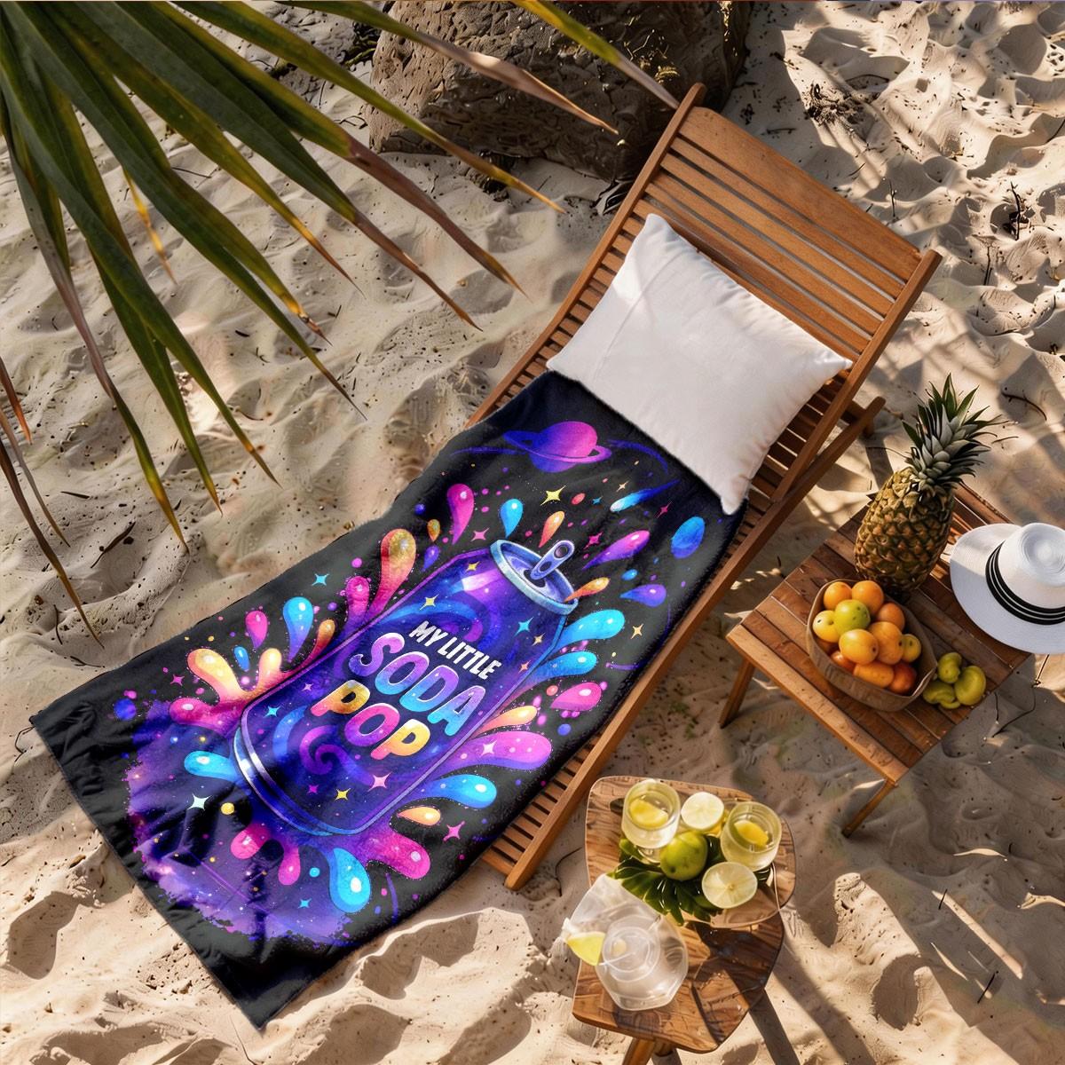 My Little Soda Pop Beach Towel, Large Size, Quick-Dry, Absorbent, Ideal for Beach, Pool, Summer Outing, Outdoor Picnic, Home Use