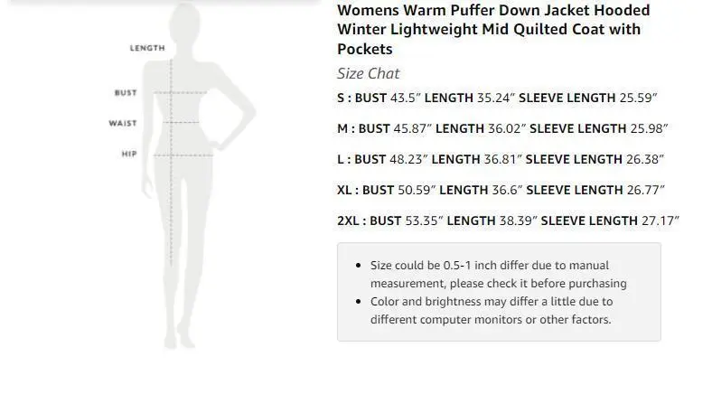 Imily Bela Womens Warm Puffer Down Jacket Hooded Winter Casual Lightweight Mid Quilted Coat with Pockets