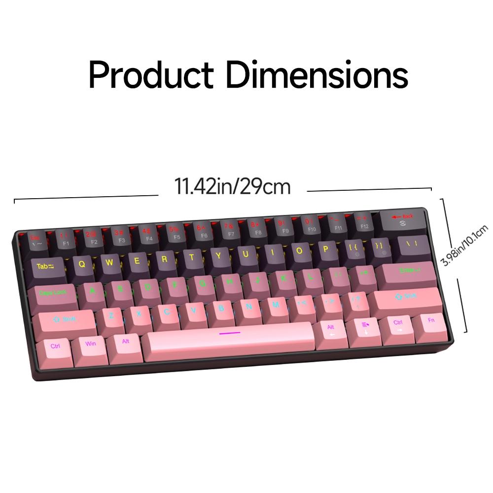 61 Key USB Wired Mechanical Gaming Keyboard Apayado K61, Compact Design, Full Keys Hot Swappable , Blue/Red Switches, E-Sports Office Use, Compact Design