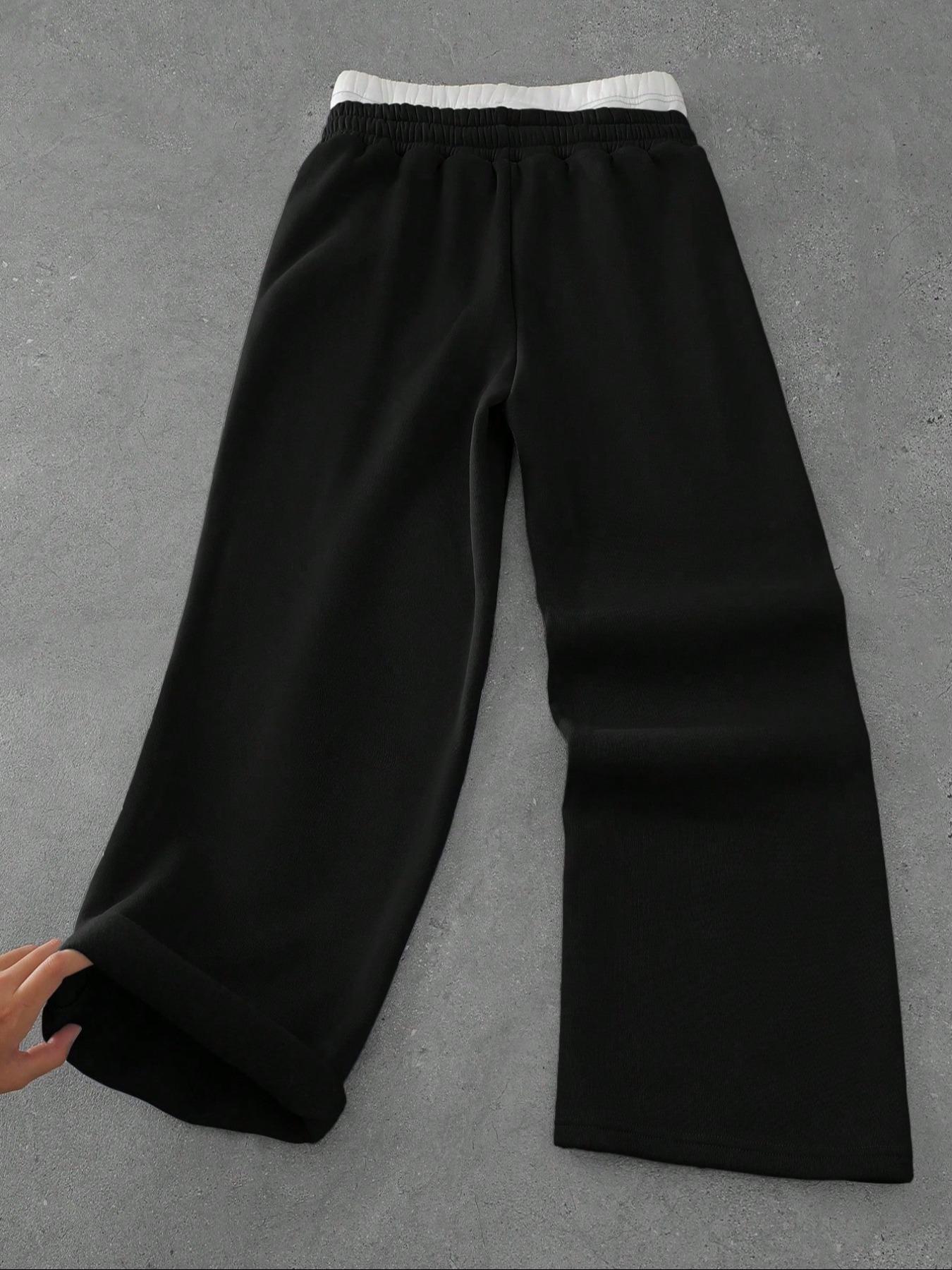 Men's Solid Color Drawstring Waist Sweatpants, Loose Casual Comfy Jogger Pants for Daily Wear, Woven Bottoms for Summer