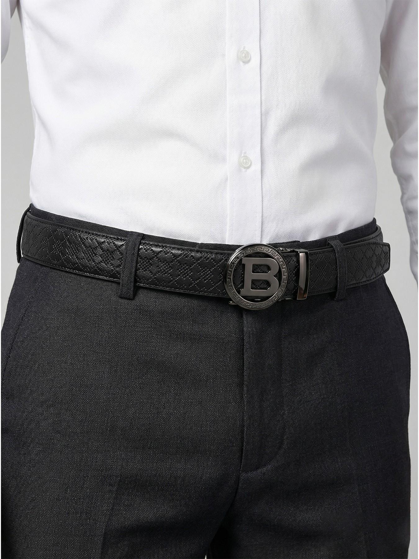 Men's Luxury B Letter Automatic Buckle Leather Belt, Business Casual PU Material, Gift Box Included, Perfect for Holidays