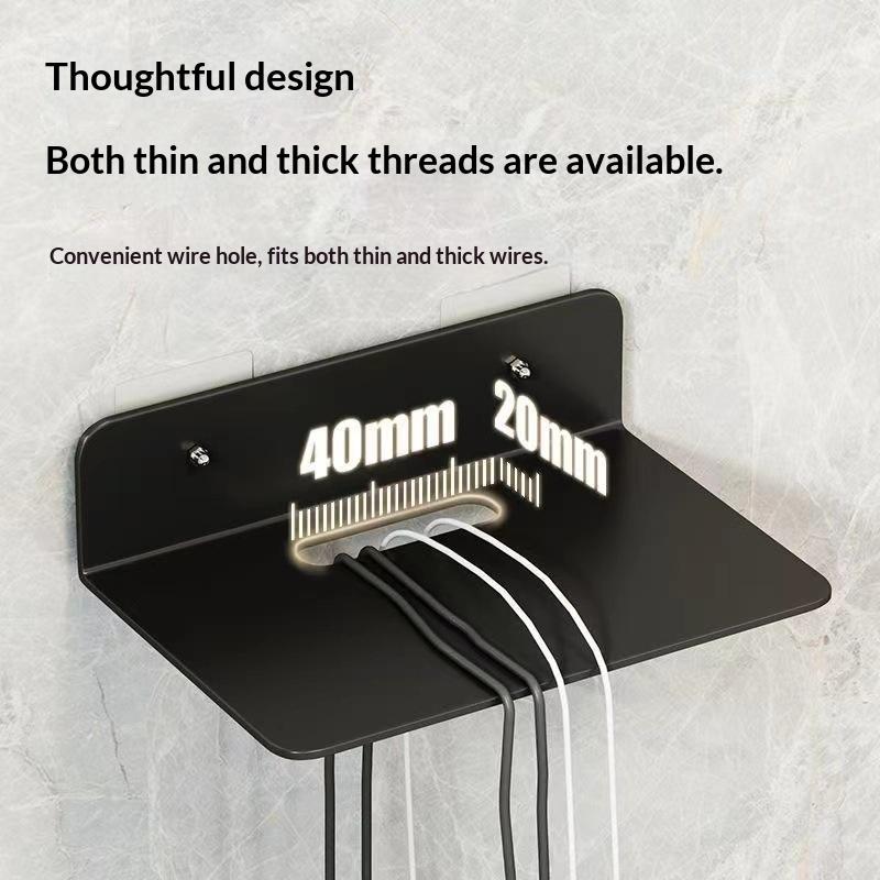 3PCS Punch-Free Wall Shelf, Wall Mounted Stand for Projector, WiFi Router and TV Set-Top Box, Space-Saving Storage Organizer for Living Room, No Drill Installation, Sturdy Floating Shelf for Home Media Devices and Daily Accessories