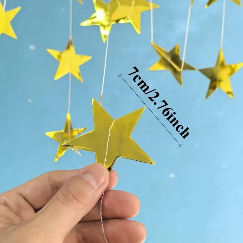 72/108-Piece Sparkling Gold Star Sequin Banner Set | Perfect for Party Decorations, Birthday Gifts, and DIY Crafts | No Power Required