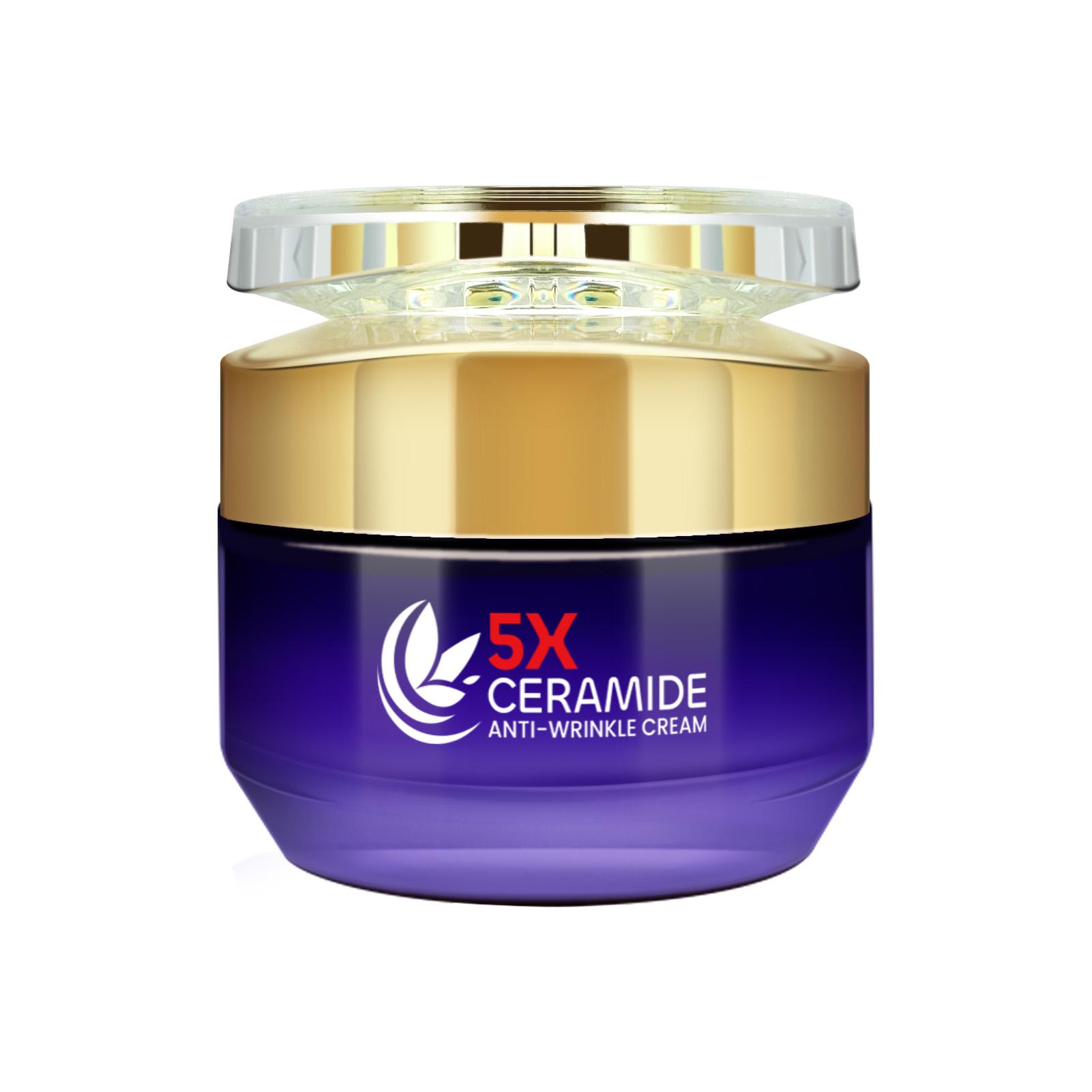 5x Ceramide Anti-Wrinkle Face Cream, Wrinkle Repair, Firming, Contains Centella, Hyaluronic Acid, Barrier Repair, Moisturizing, All Skin Types