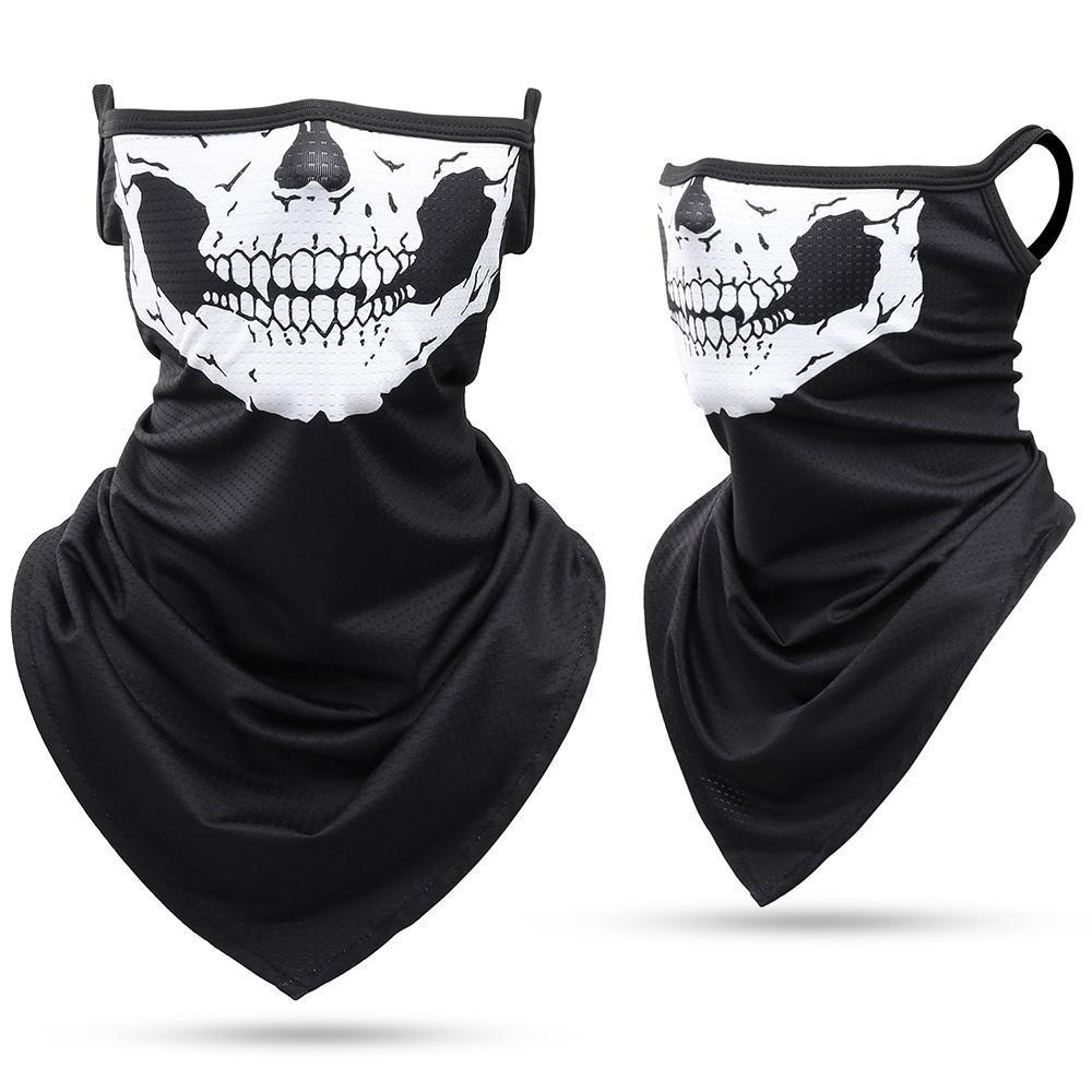 Summer Breathable Bandana Skull Printed Scarf Sun Protection Quick-drying Face Cover Reusable Mask Neck Gaiter Halloween Gift