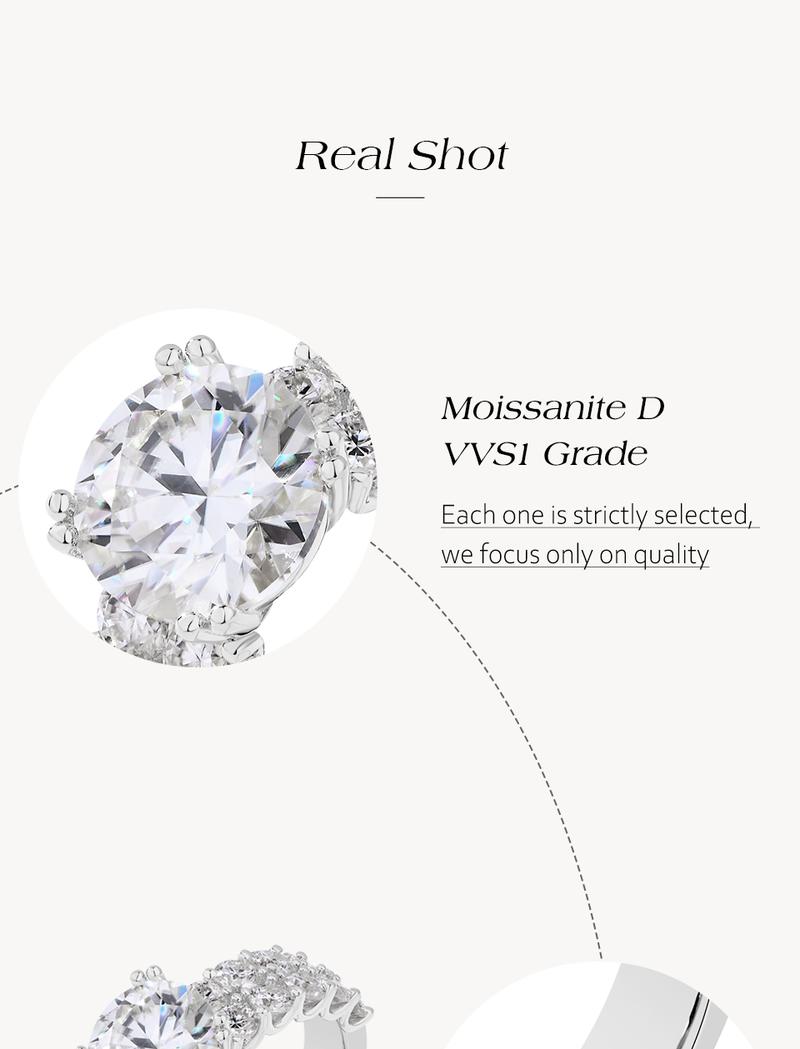 3CT Brilliant Cut Synthetic Moissanite Ring for Women Engagemen Wedding Anniversary Gift Fine Jewelry R181