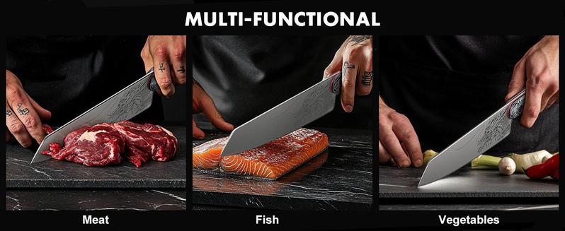 「 Luxury Gift 」ZDF-905 Powder Steel Chef Knife 8 Inch, Ultra Sharp Japanese Kitchen Knife, Full Tang Professional Chef Knife with Dragon Engraving, Interchangeable Handles,Purism Series Outdoorfun 「 Luxury Gift 」ZDF-905 Powder Steel Chef Knife 8 Inch, Ultra Sharp Japanese Kitchen Knife, Full Tang Professional Chef Knife with Dragon Engraving, Interchangeable Handles,Purism Series Outdoorfun