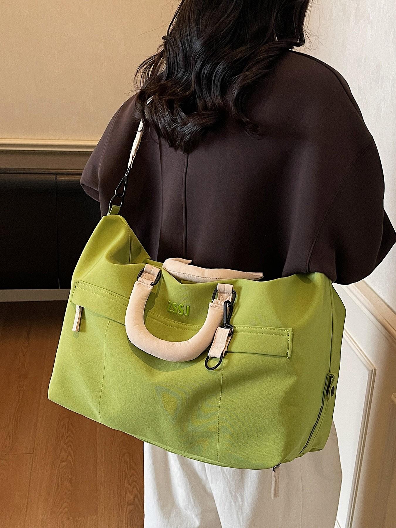 Cylindrical tote bag, Casual crossbody bag, a large capacity storage bag suitable for short trips, can be worn as a fitness bag cross body, durable and lightweight sports training and travel bag with multiple compartments for easy organization