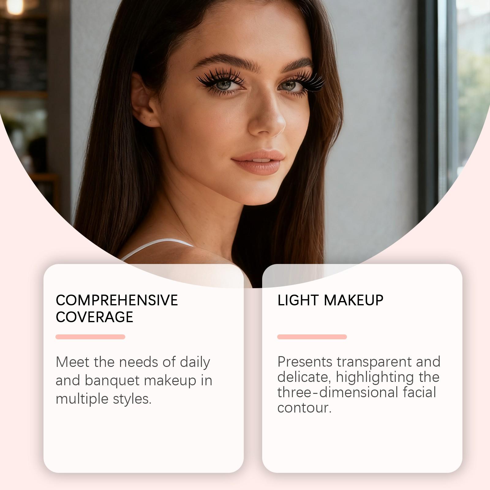 Makeup Palette Set, 4-in-1 Eyeshadow Highlighter Contour Blush with 15g Baked Foundation & Makeup Brush, Natural Long-Lasting Full Face Makeup Kit