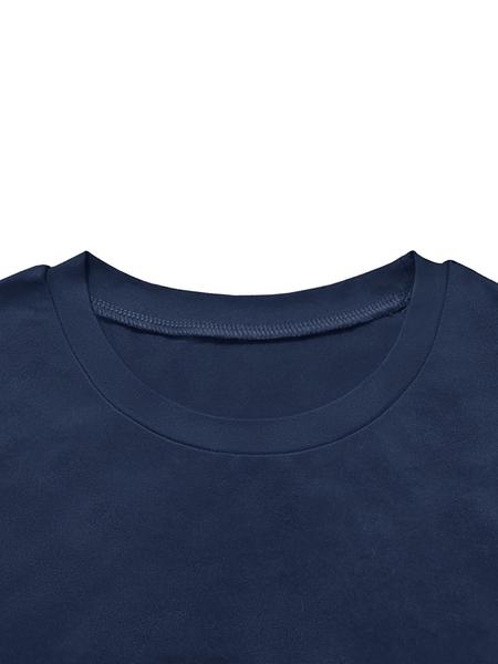 Women's Solid Long Sleeve Tee & Elastic Waist Pants Set, Casual Round Neck Top & Trousers for Spring & Fall, Women's Clothing for Daily Wear