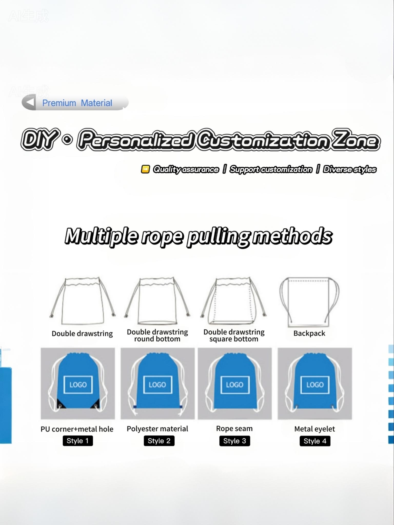Customizable 210D Polyester Drawstring Bag, Oxford Cloth Backpack, Sporty Shoulder Bag, Ready Stock, Pull Cord Design Customizable 210D Polyester Drawstring Bag, Oxford Cloth Backpack, Sporty Shoulder Bag, Ready Stock, Pull Cord Design