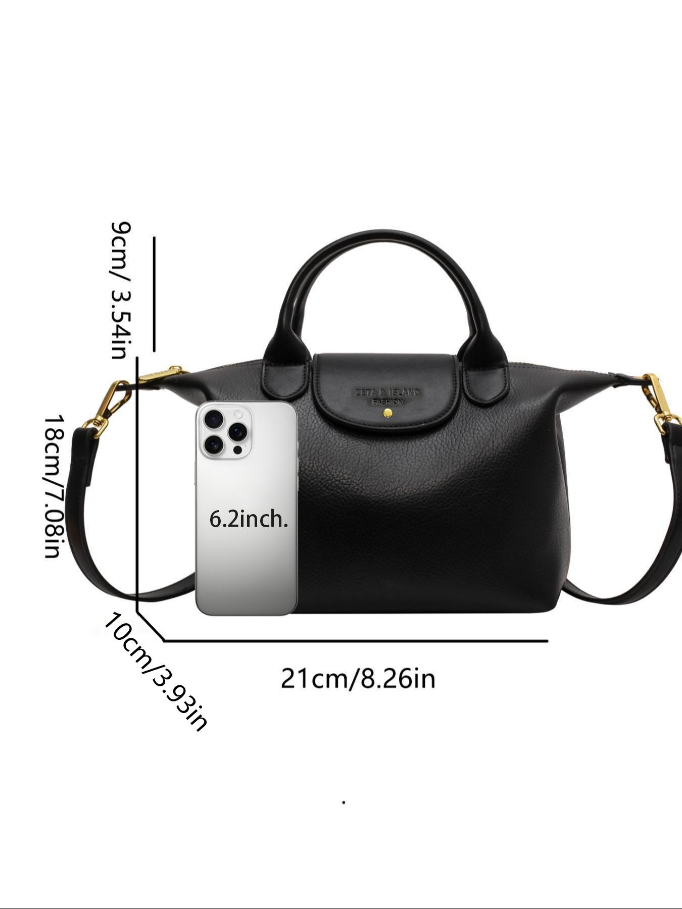 Women's Elegant Solid Color Handbag, Fashionable PU Leather Zipper Shoulder Bag for Daily Use, 2025 Fall & Winter Trendy High-quality Commuting Bag, Versatile PU Tote Satchel, Commuter Bag