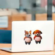 1/2/4/6PCS 3D Shiba Inu Big Belly Silicone Stickers - Self-Adhesive Anti-Collision & Anti-Scratch Decals, Squishy Stress Relief Decor for Phone, Laptop, Car, Fridge & Office Desk, 6.3cm Cute Puppy Adornment Perfect Gift for Pet Lovers