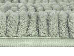 H.VERSAILTEX Black Bathroom Rug Set, Extra Thick Striped Bath Mats for Bathroom Floor 2 Piece, Bath Mat Set Anti-Slip Soft Plush Chenille Shower Rugs for Bathroom Waterproof