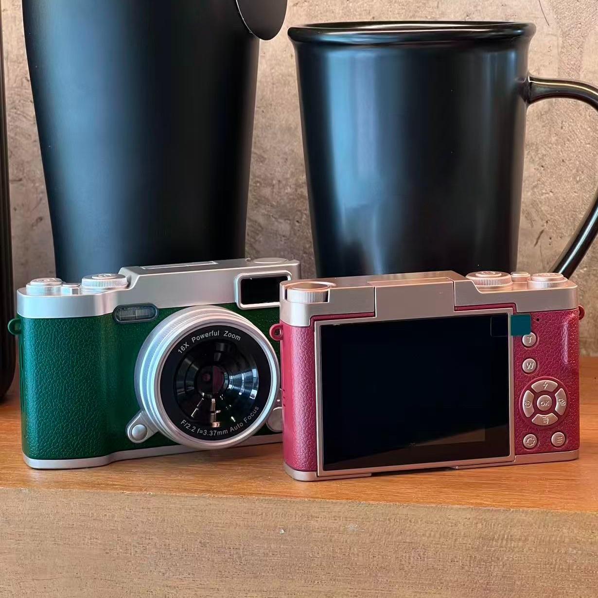 Flip Screen Retro Camera for Teens, Point and Shoot Digital Cameras, Pocket Digital Camera with Filters, Y2K Vintage Camera, Entry-Level Digital Camera with Memory Card, Gift for Christmas, New Year, Portable Travel Camera
