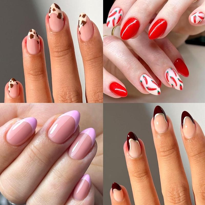 600Pcs Extra Short Almond Nail Tips, Upgraded Widened Nail Bed Half Matte No File False Full Cover Gel Nails Clear Natural Artificial Gelly Tips for Nail Extension Home DIY Salon 12 Sizes with Set for Extension Nail Manicure, Fake Nails Kit