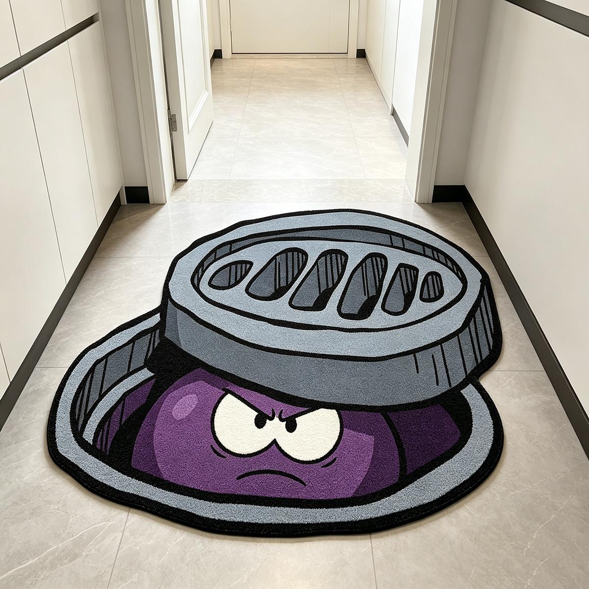 Creative Monster Design Rug, Fluffy Modern Rug, Indoor Fuzzy Rug, Soft Plush Carpet for Living Room Bedroom, Washable and Easy Care, Perfect Gift for Home Decor