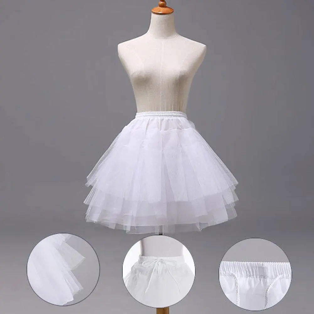 3 Layers 35cm Women Girls Petticoat Short Wedding Petticoats Underskirt Accessories 2024