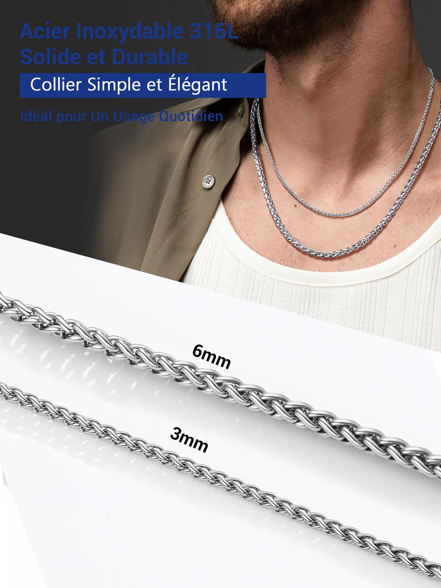 PROSTEEL Wheat Chain Necklace Stainless Steel Width 3mm/6mm Length 18-30 inches Pendant Accessories Unisex For Men Women Black Friday with Gift Box