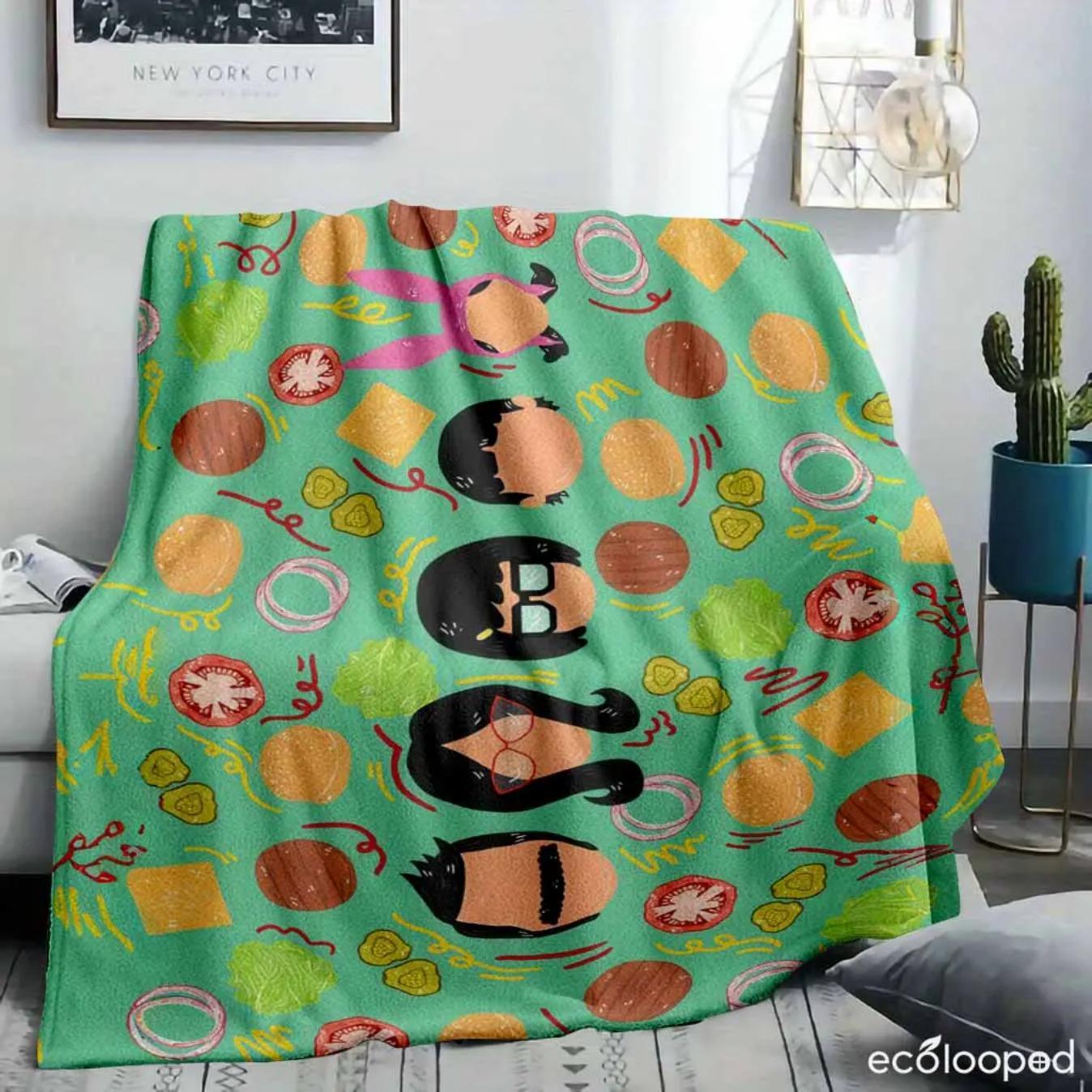 Burger Family Flannel Blanket Cartoon Food Print Soft Warm Lightweight Cozy Throw Blanket for Sofa Bed Couch Travel Camping Cute Home Decor Gift for Food Lovers Kids Birthday Christmas Burger Family Flannel Blanket Cartoon Food Print Soft Warm Lightweight Cozy Throw Blanket for Sofa Bed Couch Travel Camping Cute Home Decor Gift for Food Lovers Kids Birthday Christmas