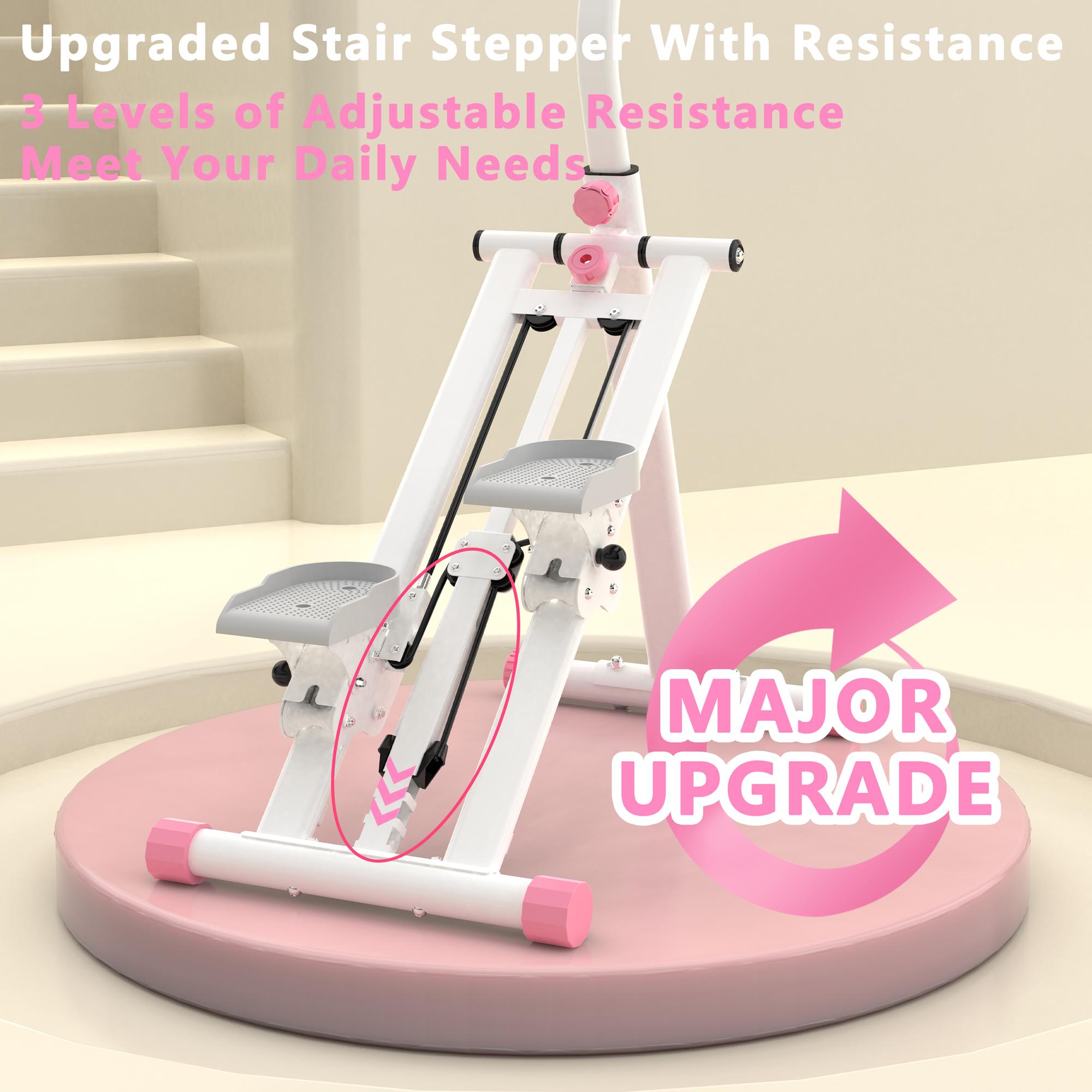 【KINMAC】330lbs Stair Stepper Climber Machine with Adjustable Resistance & Handlebar - Upgrade Vertical Climber Workout Machine for Full-Body Exercise Climber Fitness Equipment with Stable Frame 196N 3Level