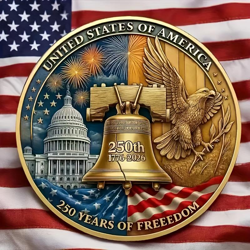 Reproduction Coin 250th Anniversary Set, Military Challenge Coins with Capitol Building & Eagle Design, Limited Edition Gift for Collectors