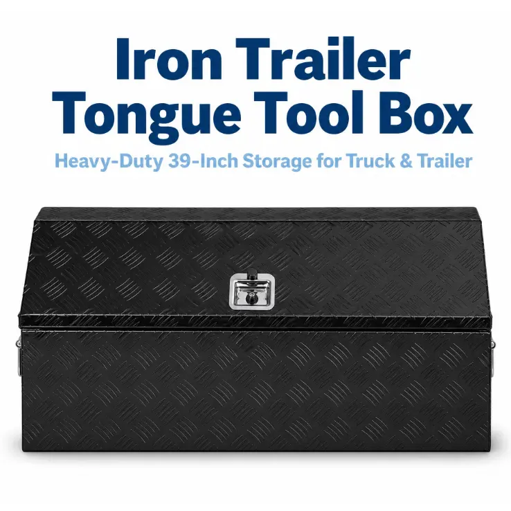 39" Truck Tool Box – Heavy Duty Steel Weatherproof Storage Chest with Lock & Keys, Rubber Seal, Rust-Resistant for Pickup & Trailer
